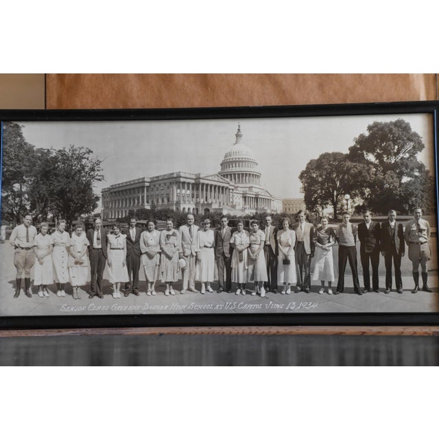 Art Deco 1934 u.s. Capitol Hill School Portrait Washington Dc, Greene-Dreher Pa Panoramic Black and White Photograph in Original Frame For Sale - Image 3 of 9