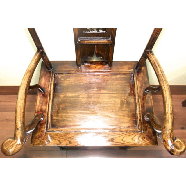 19th Century Antique Chinese High Back Arm Chairs, Circa 1800-1849 - A Pair For Sale - Image 5 of 11