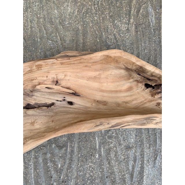 Vintage Folk Art Hand Carved Driftwood Whale Serving Tray For Sale - Image 4 of 10