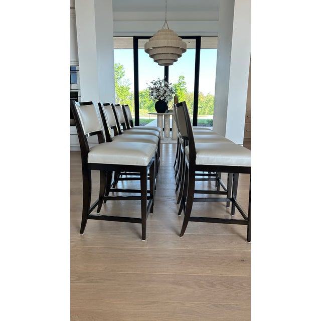 Century Holly Hunt Counter Stools Set of 8 For Sale - Image 10 of 12