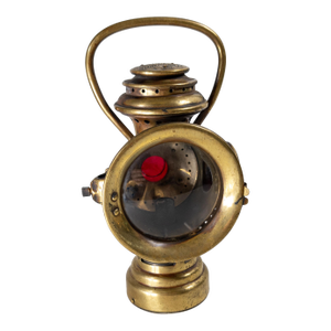 19th or 20th Century Brass Bicycle Carriage "Neverout" Lantern