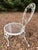 Metal Vintage Woodard Chantilly Rose Wrought Iron Side Chairs — Set of 3 | Original White / Grey Paint | Stamped Maker’s Mark For Sale - Image 7 of 12