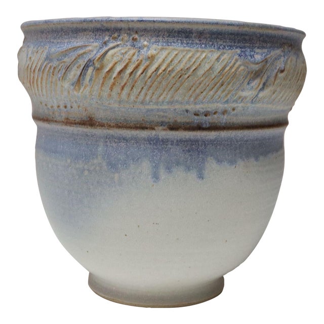 Vintage Studio Pottery Blue Ombré Planter by Deanna Nichols For Sale