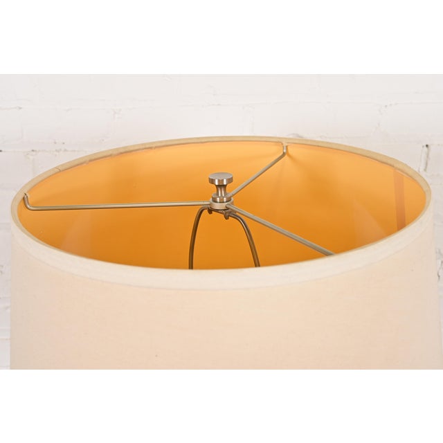 Wood Milo Baughman Style Mid-Century Modern Teak and Brass Table Lamp, Circa 1960s For Sale - Image 7 of 12