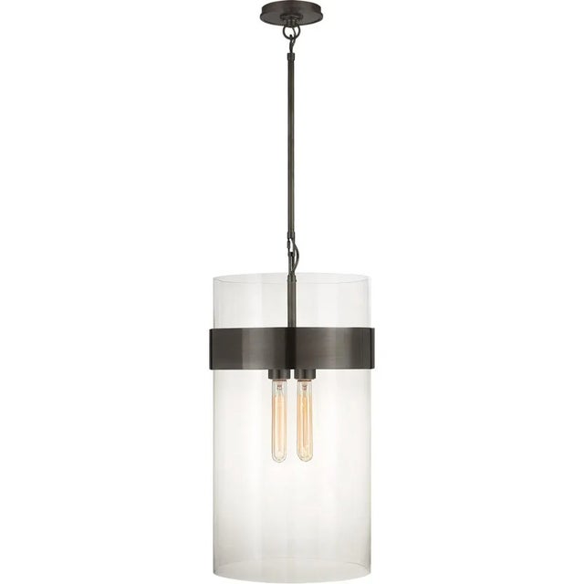 Presidio Medium Pendant in Bronze with Clear Glass Designer: Ian K. Fowler Fixture Height: 24" Min. Custom Height: 38" O/A...