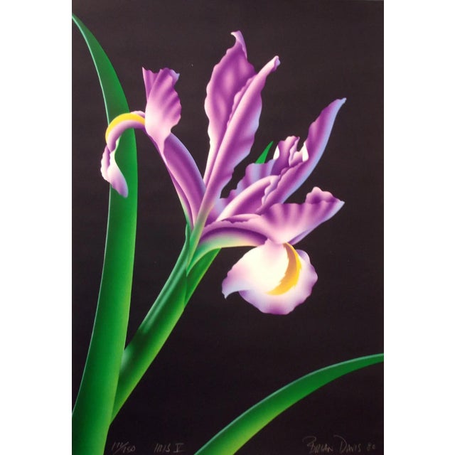 "Iris V" Unframed Original Limited Edition Airbrushed Print on Paper by American artist Brian Davis. . Hand signed by the...