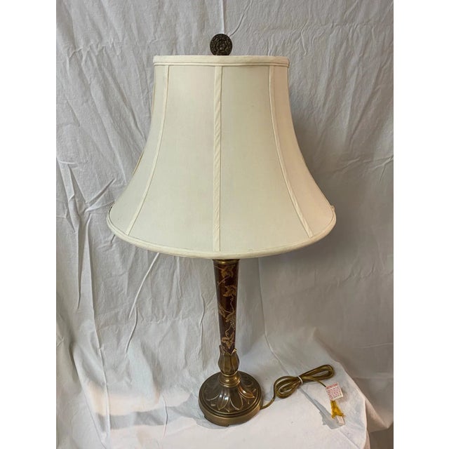 Vintage Showroom Sample Lamp Painted Brass Column Grapes and Grape Leaves Design Petal Design Base Remington Lighting Lamp...