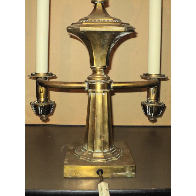 Metal Antique French Bouillotte Brass Table Lamp For Sale - Image 7 of 12
