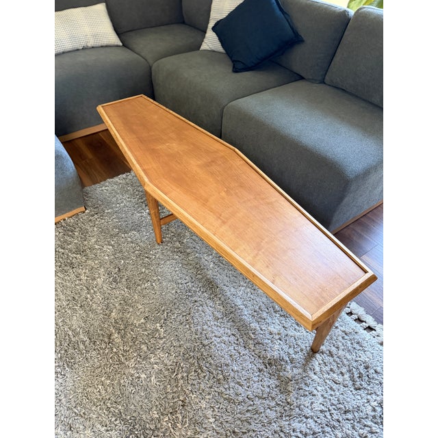 Mid-Century Modern Mid-Century Modern 'Coffin' Shaped Elongated Coffee Table For Sale - Image 3 of 8
