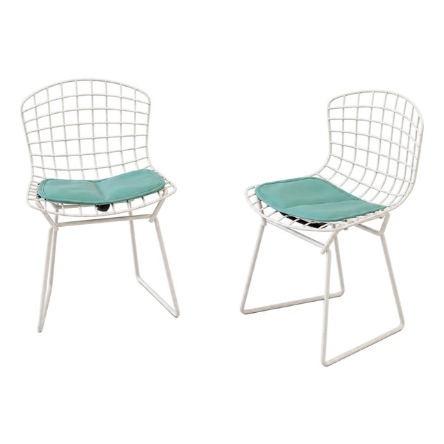 Pair of Vintage “Baby” Wire Child Chairs Attributed to Harry Bertoiaor for Knoll For Sale