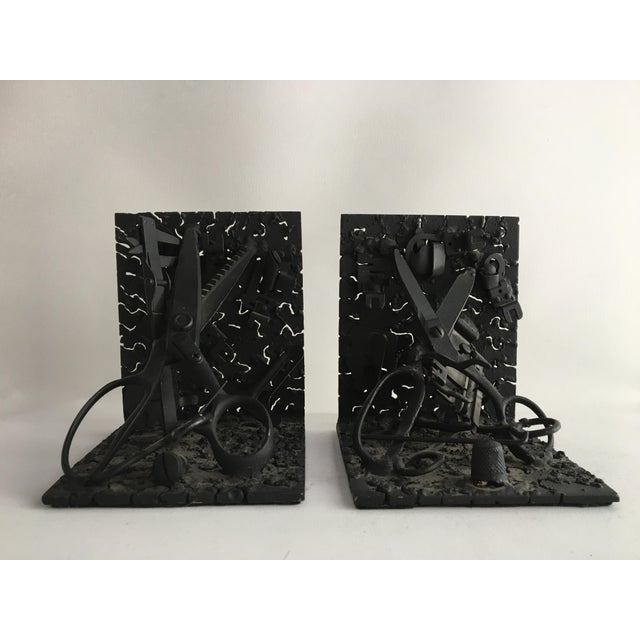 Postmodern 1970s Folk Art Metal Bookends - a Pair For Sale - Image 3 of 13