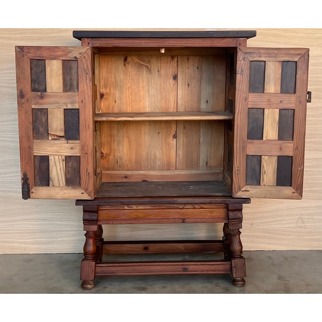 Spanish Baroque Cabinet Bar in Carved Walnut, 1940s For Sale - Image 6 of 10