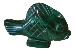 Malachite Carved & Polished Fish Shaped Stone