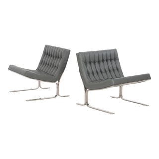 1950s Vintage Nicos Zographos Ch28 Lounge Chairs - a Pair For Sale