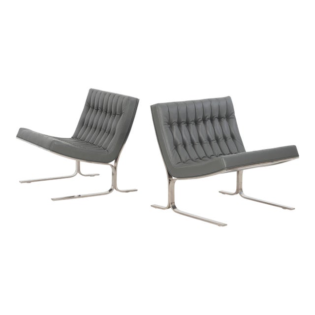 1950s Vintage Nicos Zographos Ch28 Lounge Chairs - a Pair For Sale