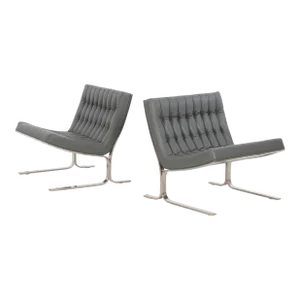1950s Vintage Nicos Zographos Ch28 Lounge Chairs - a Pair