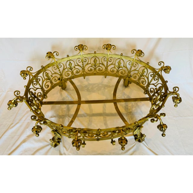 Antique French Wrought Iron Planter Coffee Table For Sale - Image 4 of 12