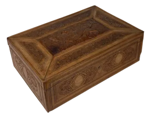 An Indian Hand Carved Jewelry Box