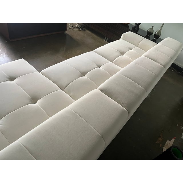 Large Cantoni 3-Pc Modular Sectional Sofa in Off-White Cream Micro-Suede, Like New For Sale - Image 10 of 14