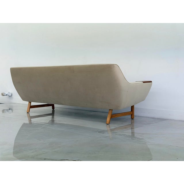 Danish Modern Sofa With Teak Paws, Oak H - Base, 1960's, 2 Configurations For Sale - Image 15 of 16