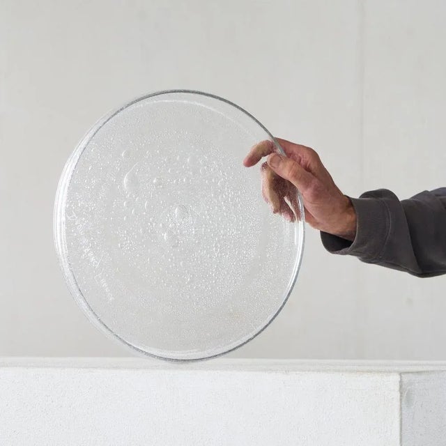 Large Mid-Century Glass Platter with Bubbles from Daum, France, 1960s For Sale - Image 6 of 7