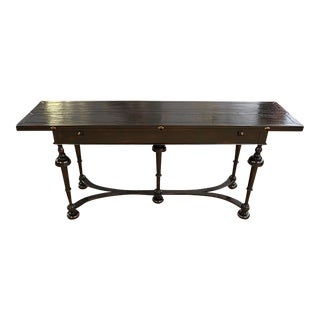 Henredon Acquisitions Townley William & Mary Mahogany Harvest Table Hall Console For Sale