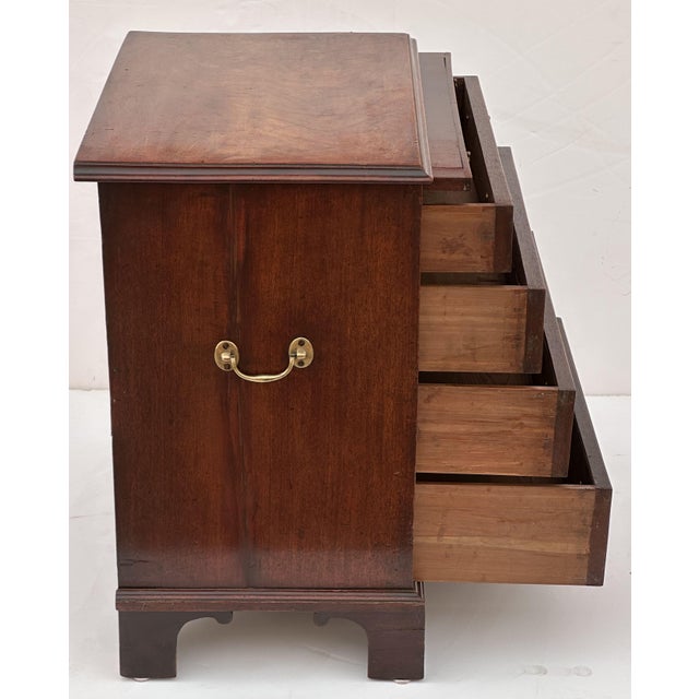 English Bachelors Small Chest or Bedside Cabinet of Flame Mahogany For Sale - Image 13 of 16