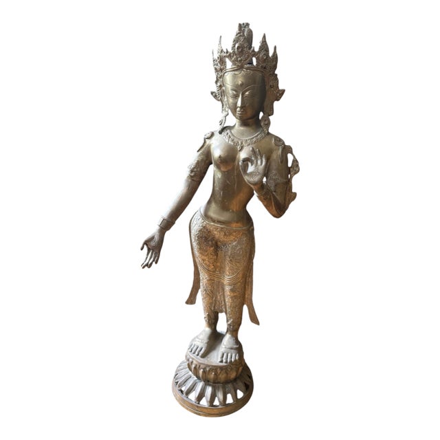 Large Brass Shiva Statue 30” Hindu Deity Sculpture For Sale