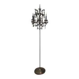 Restoration Hardware Rococo Iron & Crystal Floor Lamp/ 2 Available For Sale
