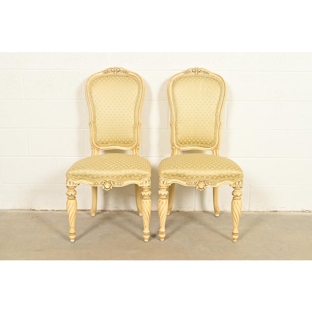 Karges French Regency Louis XVI Cream Lacquered Side Chairs or Dining Chairs, Pair For Sale - Image 16 of 16