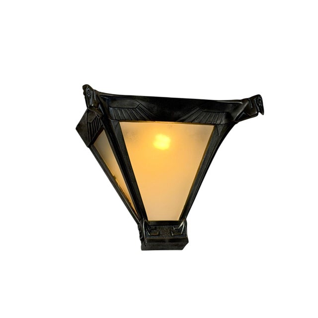 Metal Art Deco Nickel-Plated Bronze Wall Light by Max Le Verrier, 1920s For Sale - Image 7 of 14