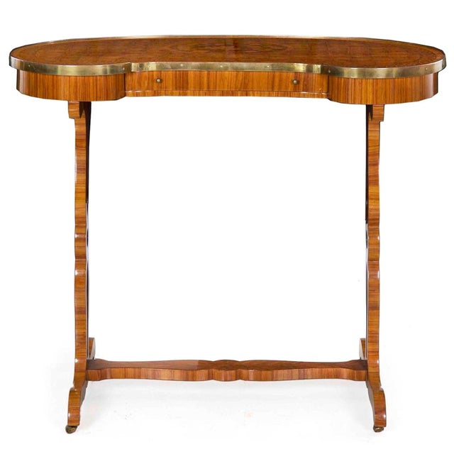 French French Marquetry Inlaid 19th Century Writing Table Desk For Sale - Image 3 of 18