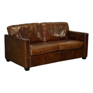Viscount Sofa in Brown Leather from Timothy Oulton For Sale