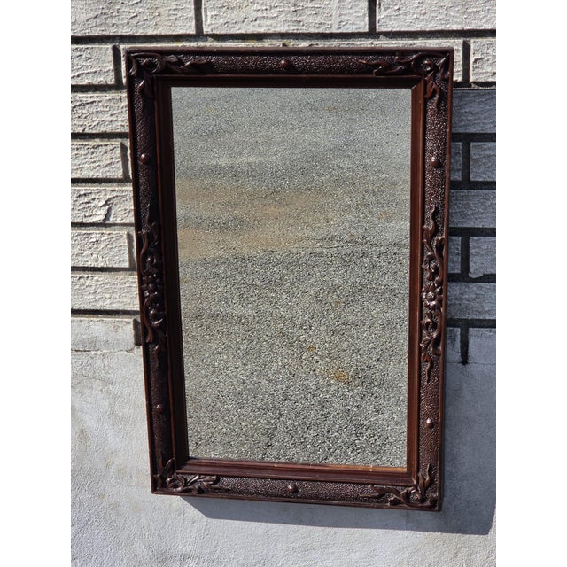 19th Century American Walnut Victorian Nice Handcrafted Hallway Mirror For Sale - Image 4 of 11
