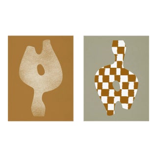 Contemporary Checkered Abstract Giclee Prints - Set of Two For Sale