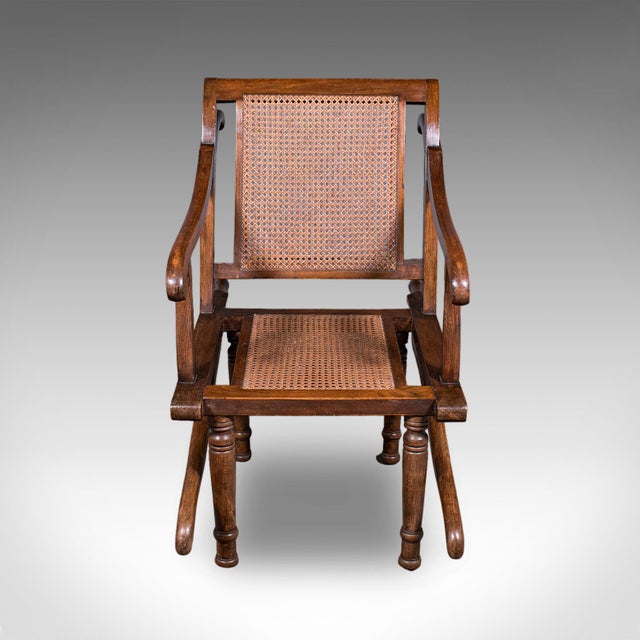 Victorian Antique Ladies Colonial Veranda Chair, English, Beech, Carrying Seat, Victorian For Sale - Image 3 of 12