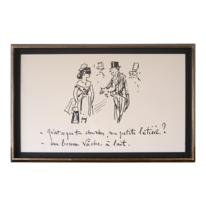 Vintage French Satirical Caricature Framed Print