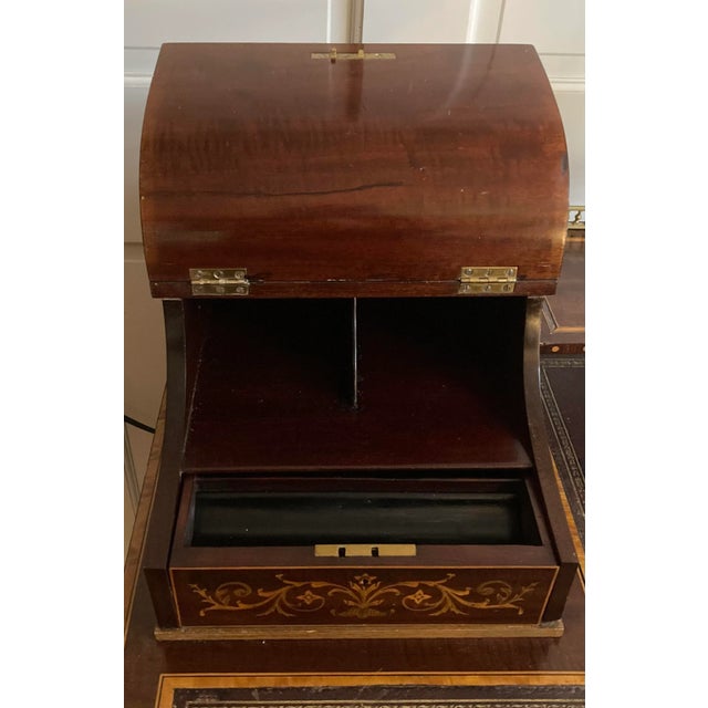 Late 19th Century Antique Carlton Inlaid Hepplewhite Writing Desk London Edwards Roberts For Sale - Image 5 of 7