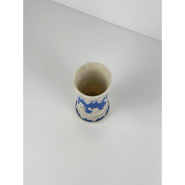 19th Century Parian Ware Spill Vase in Blue and White by Samuel Alcock For Sale - Image 3 of 10