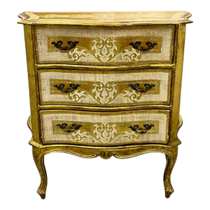 Mid-Century Florentine Italian Hollywood Regency Painted Commode Chest