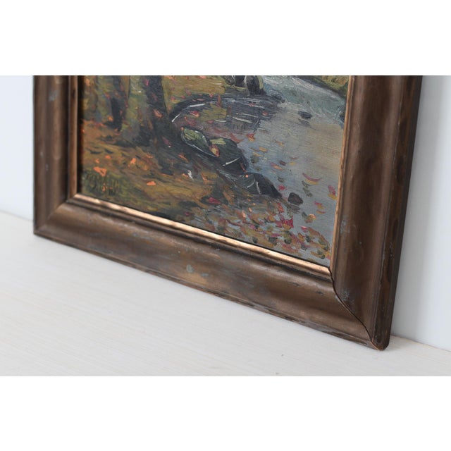 Mid-Century Autumn Landscape Original Oil Painting Signed Kenneth Askin For Sale In Lexington, KY - Image 6 of 16