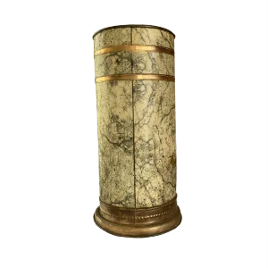 Austrian Art Deco Faux Marble Painted Metal Umbrella Stand, 1930s