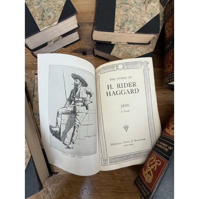Black Antique Hardcover Books-Set of 11 the Works of H Rider Haggard For Sale - Image 8 of 12