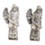2 Sitting Angels With Wreath Garden Figurines, Mid-20th Century For Sale