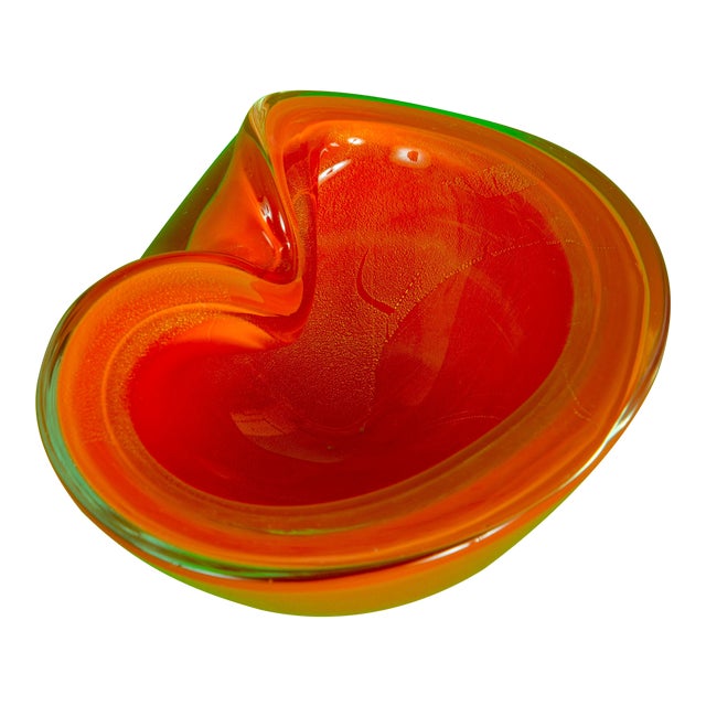 1960's Orange Murano Glass Dish Chairish