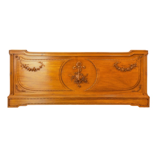 Antique French Walnut Headboard, 1900s For Sale