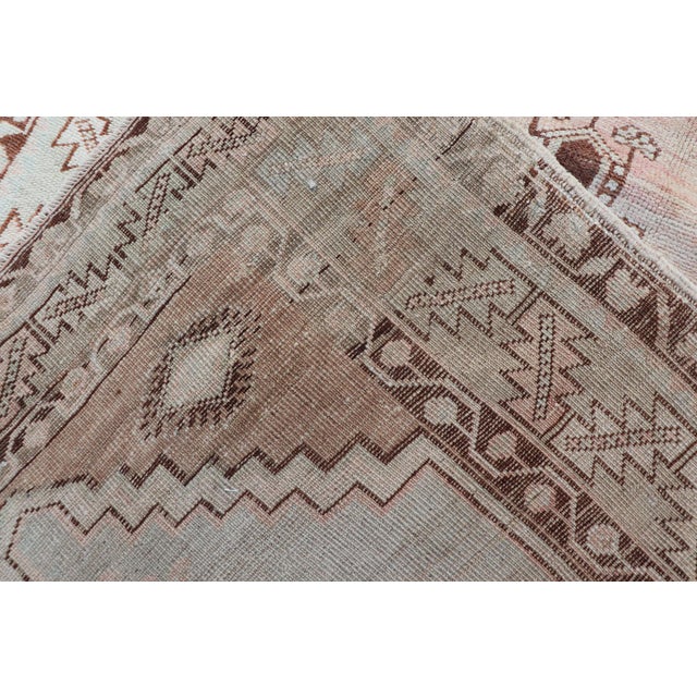 Vintage Turkish Oushak Rug With Traditional Design in Muted Blue, Brown, Salmon 3'6 X 5'7 For Sale - Image 11 of 11