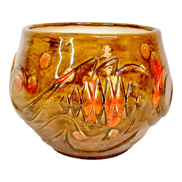 1970s Vintage Southwestern Americana Folk Art Ceramic Planter. For Sale