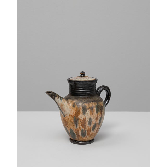 Mid 20th Century German Drip Glaze Ceramic Jug With Lid For Sale - Image 16 of 18