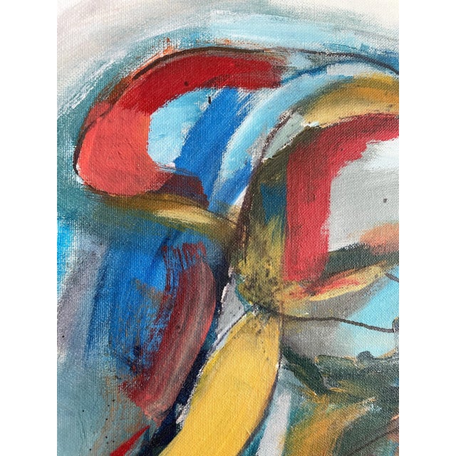 Textile Framed Abstract Acrylic on Canvas Panel by Francisco Peña For Sale - Image 7 of 9